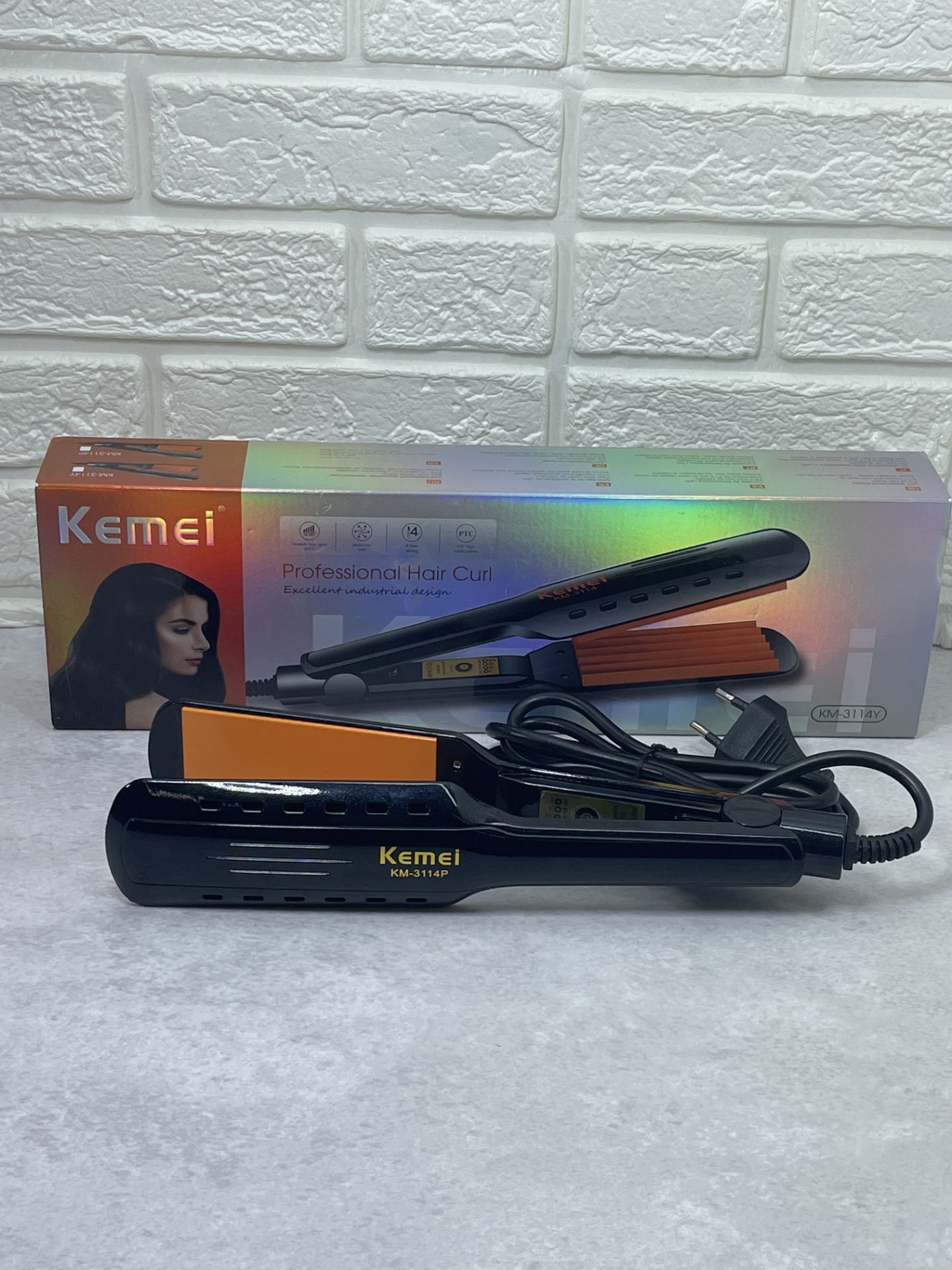 ویو و اتو مو دوکاره حرفه‌ای کیمی (Kemei Professional Hair Curl / Crimp KM-3114P)