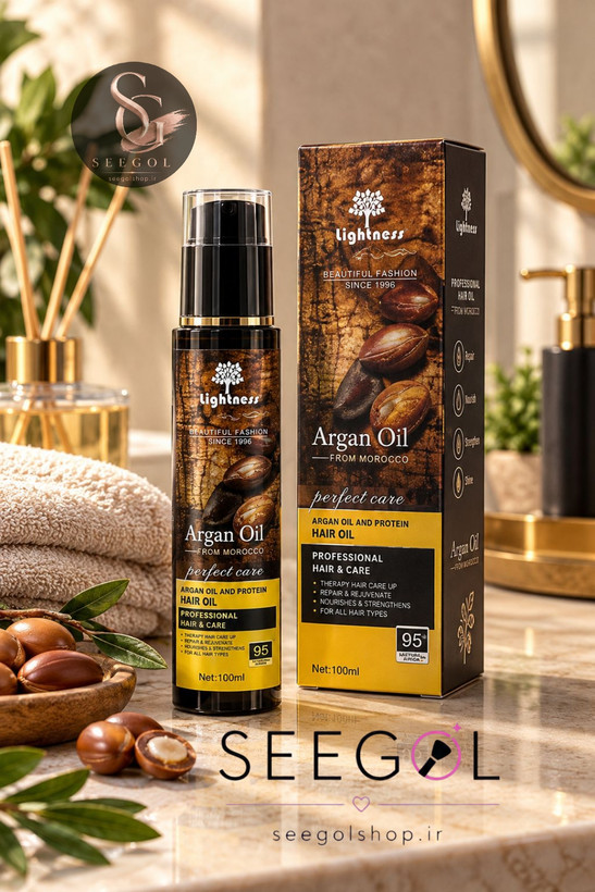 روغن مو آرگان و پروتئین لایتنس (Lightness Argan Oil & Protein Professional Hair Oil)