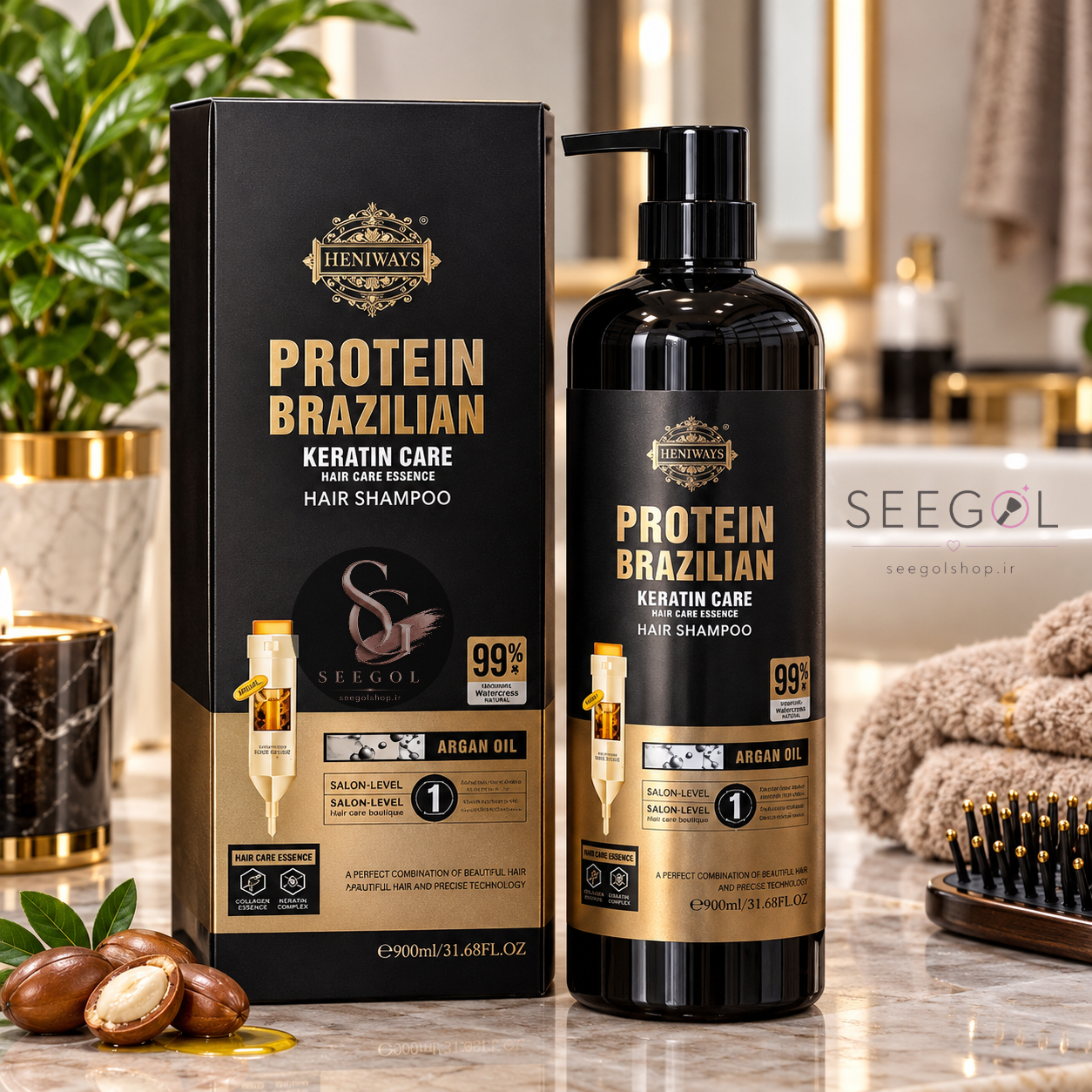 شامپو کراتینه و پروتئین برزیلین هنی ویز (Heny ways Protein Brazilian Keratin Care Hair Shampoo)