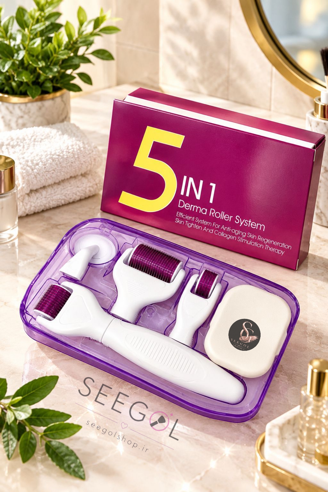 ست درمارولر ۵ در ۱ سیستم تخصصی (5in1 Derma Roller System)